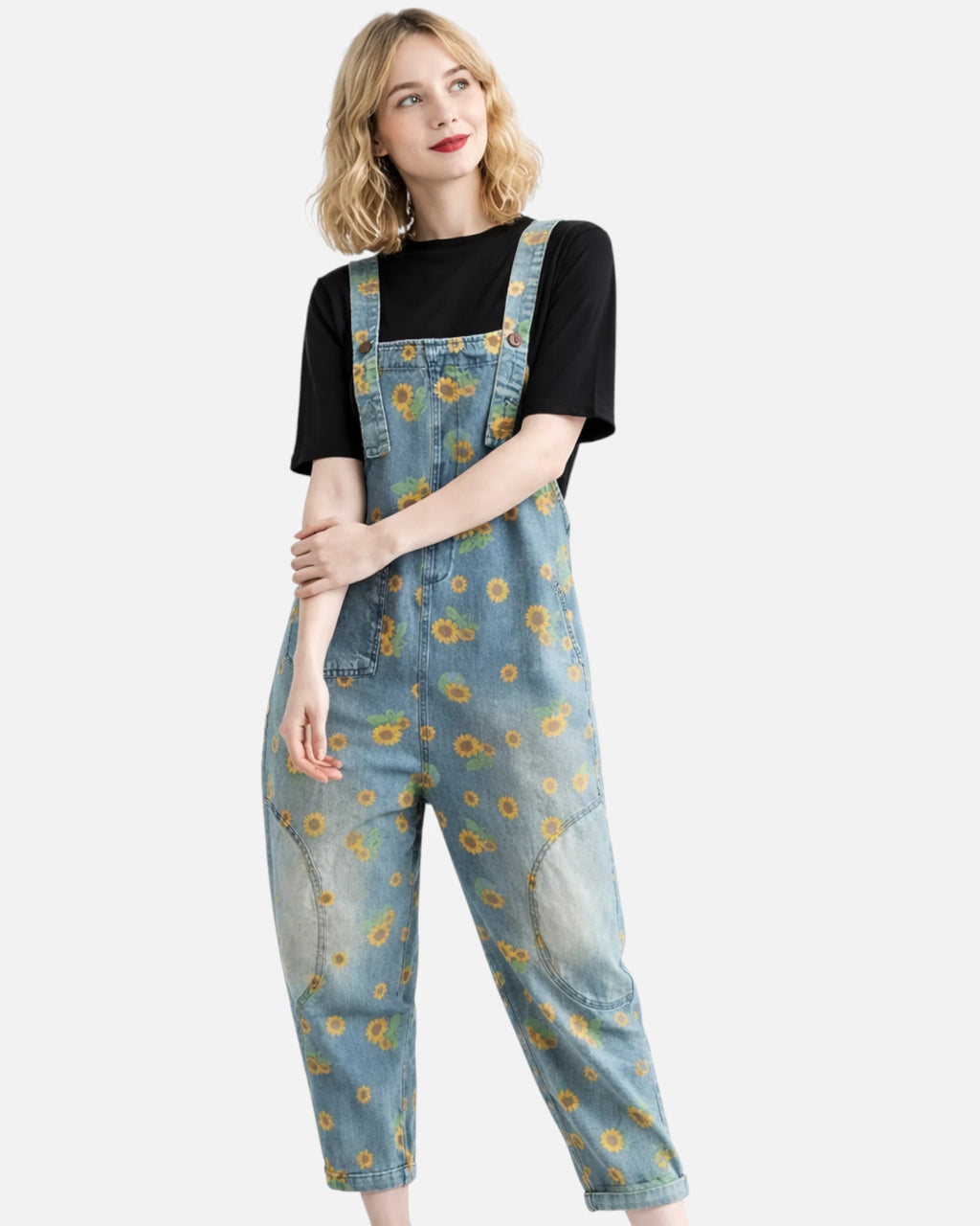Salopette Jean Motif Printanier