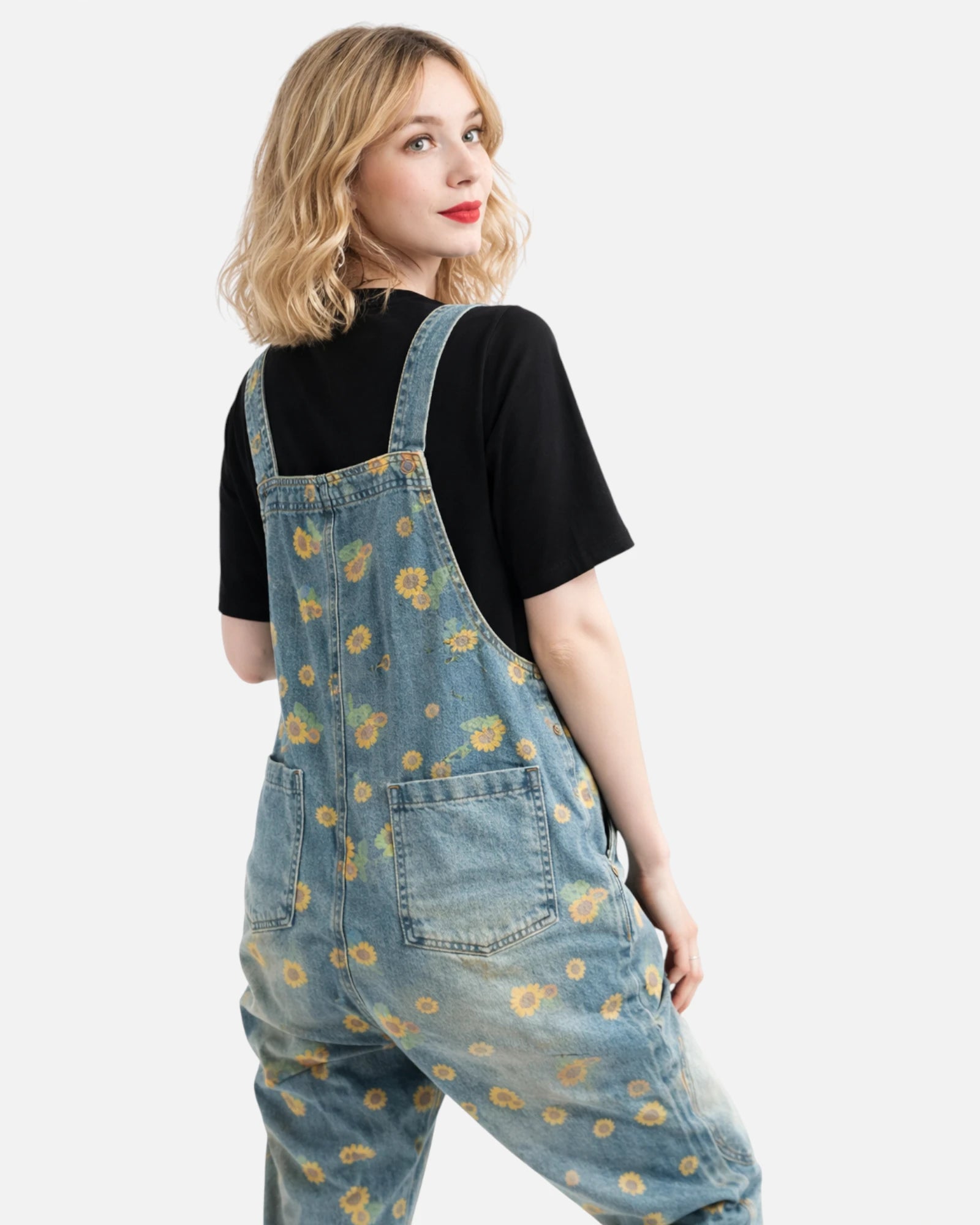 Salopette Jean Motif Printanier