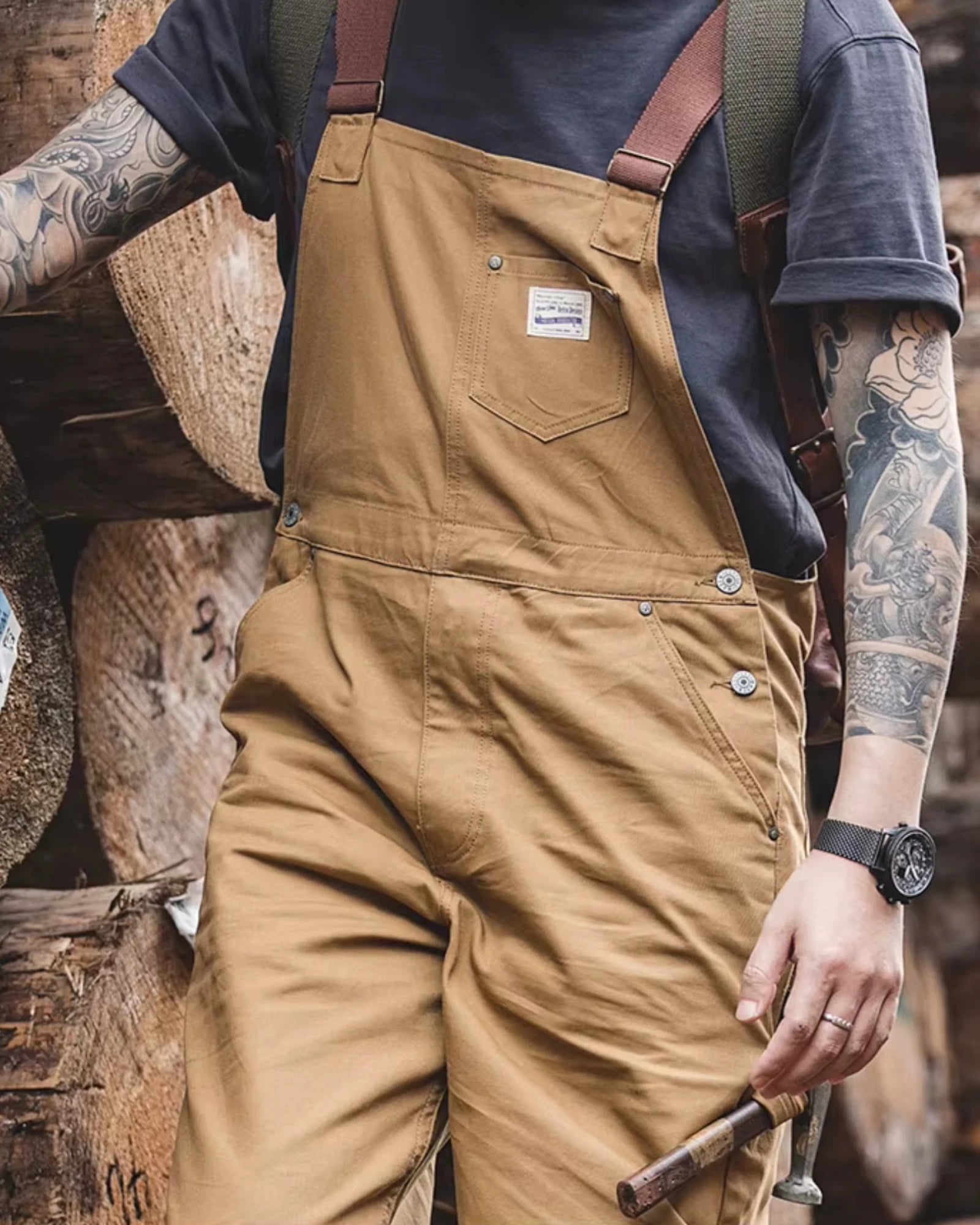 Salopette Travail Vintage Marron